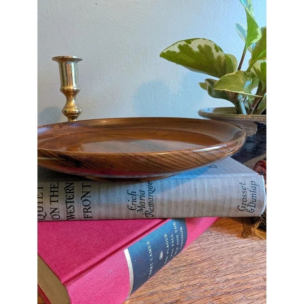 Vintage 1960s Oregon Myrtlewood Plate Handcrafted Mid Century Modern Dish‎ 8.5